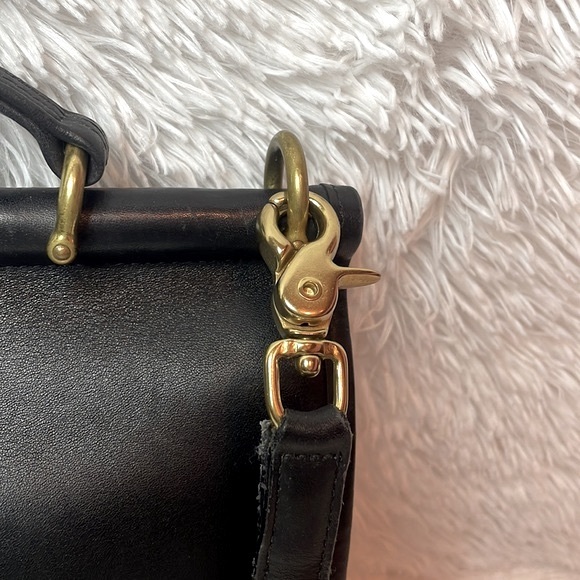 Coach Vintage Willis Unisex Leather Messenger Crossbody Shoulder Bag 9927 Black - Picture 7 of 17